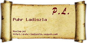 Puhr Ladiszla névjegykártya